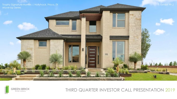 third quarter investor call presentation 2019 forward