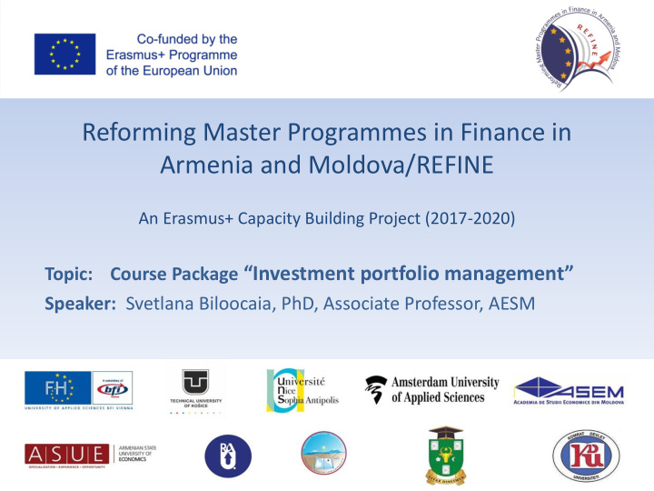 reforming master programmes in finance in armenia and