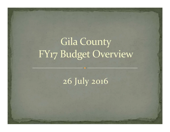 26 july 2016 simplified the budget process integrated a