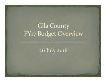 26 July 2016  Simplified the Budget Process  Integrated a Five  Year Capital Expenditure