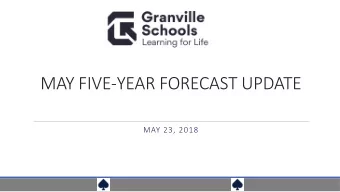 MAY FIVE-YEAR FORECAST UPDATE  MAY 23, 2018  Introduction  The five-year operating budget