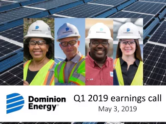 May 3, 2019  Important note to investors  This presentation contains certain forward-looking