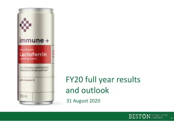 and outlook  31 August 2020  0  Highlights  1  FY20 an accretive but challenging year  Strategic