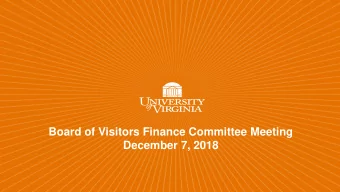 Board of Visitors Finance Committee Meeting  December 7, 2018  Agenda  CONSENT AGENDA  1. Capital