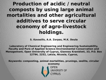 Production of acidic / neutral  composts by using large animal  mortalities and other agricultural