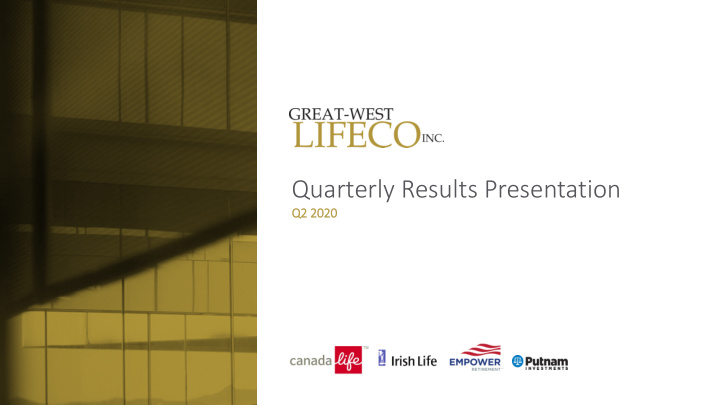 quarterly results presentation