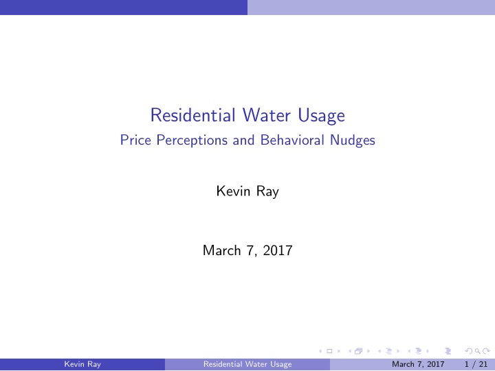 residential water usage