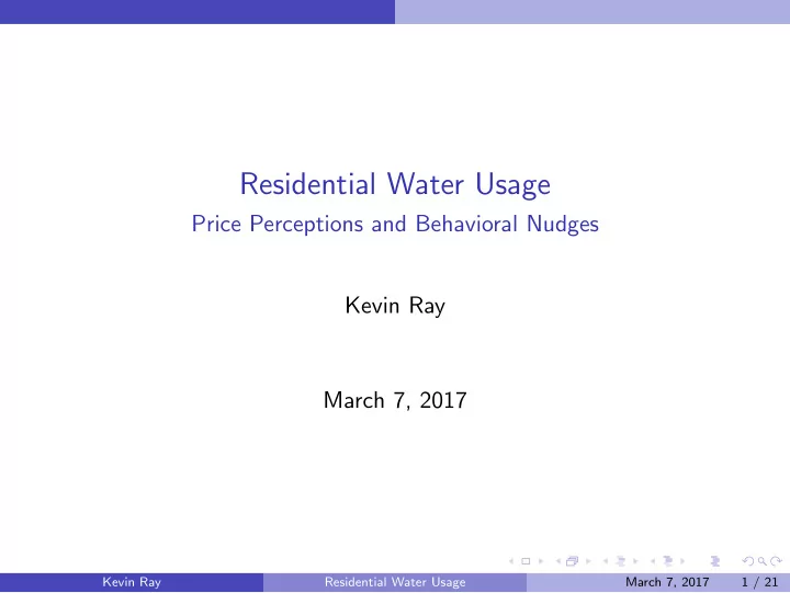 residential water usage
