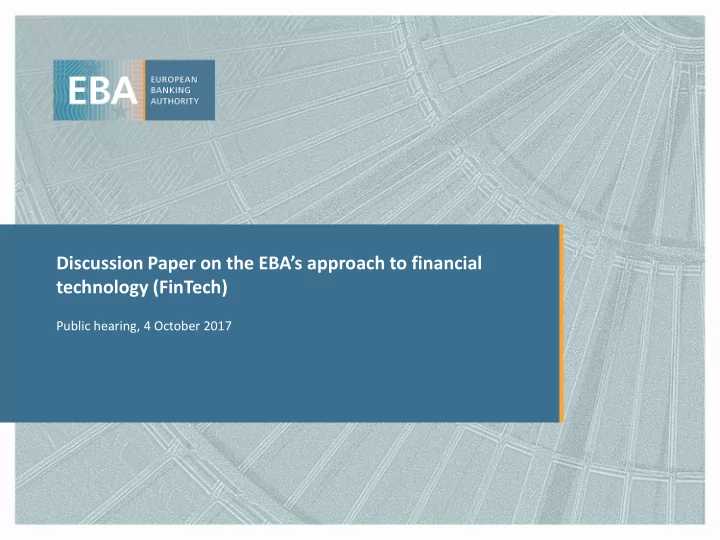discussion paper on the eba s approach to financial