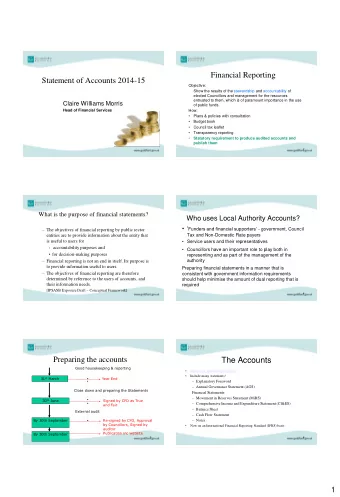 The Accounts  Good housekeeping &amp; reporting    http://www.guildford.gov.uk/soa    Include