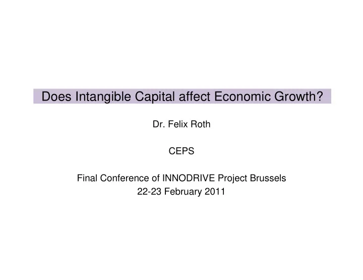 does intangible capital affect economic growth
