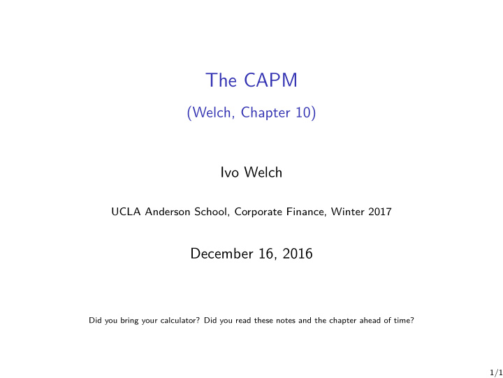 the capm