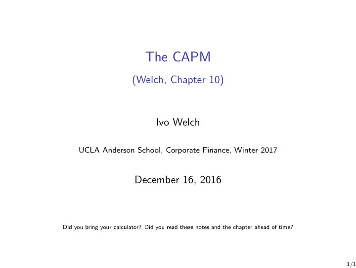 the capm