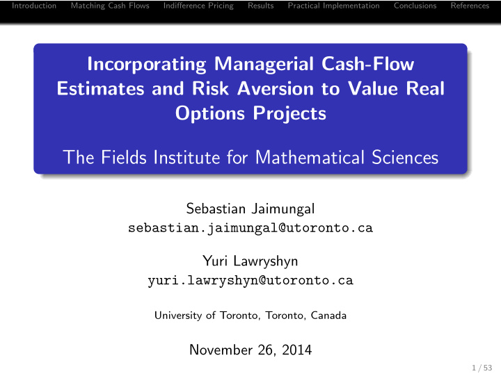 incorporating managerial cash flow estimates and risk