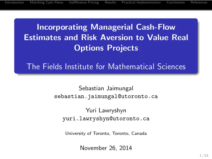 incorporating managerial cash flow estimates and risk
