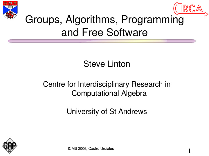 groups algorithms programming and free software