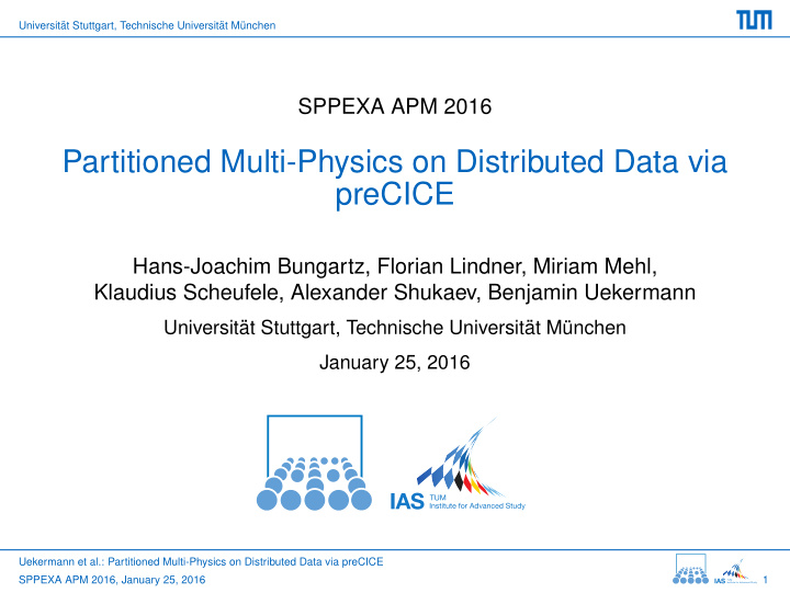 partitioned multi physics on distributed data via precice