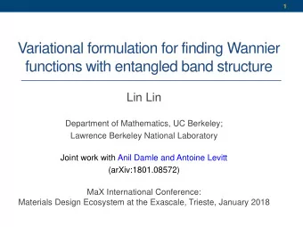 Variational formulation for finding Wannier  functions with entangled band structure  Lin Lin