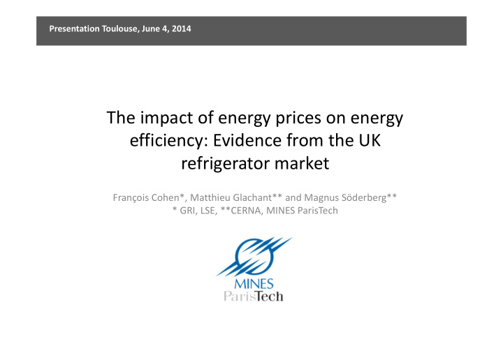 the impact of energy prices on energy efficiency evidence