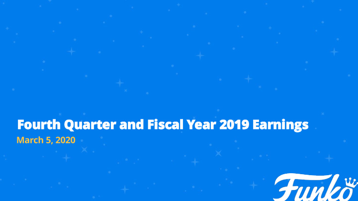 fourth q quarter and fiscal year 2 2019 e earnings