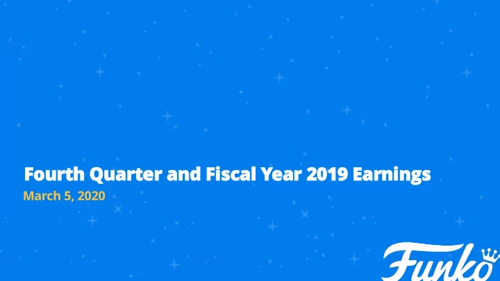 fourth q quarter and fiscal year 2 2019 e earnings