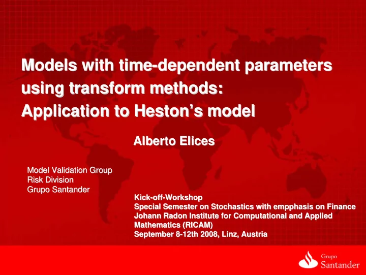 models with time dependent parameters dependent