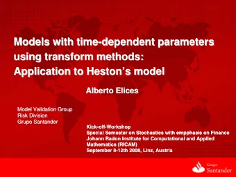 Models with time-  -dependent parameters  dependent parameters  Models with time  using transform