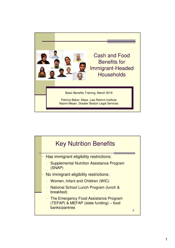 key nutrition benefits