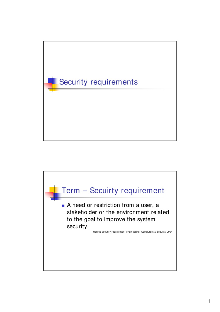 security requirements term secuirty requirement