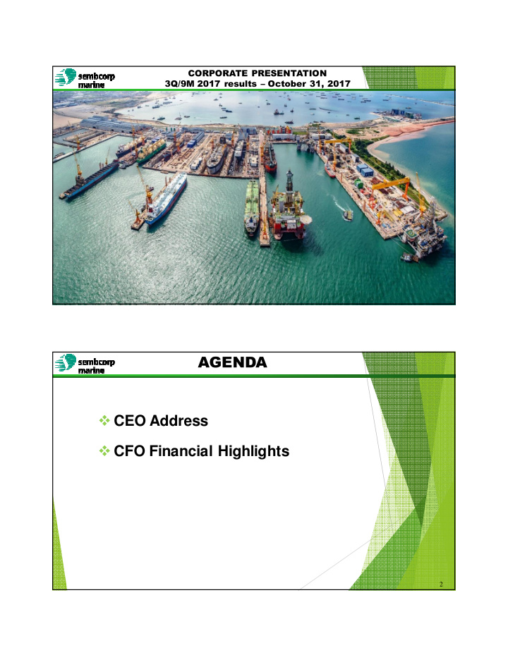 ceo address cfo financial highlights