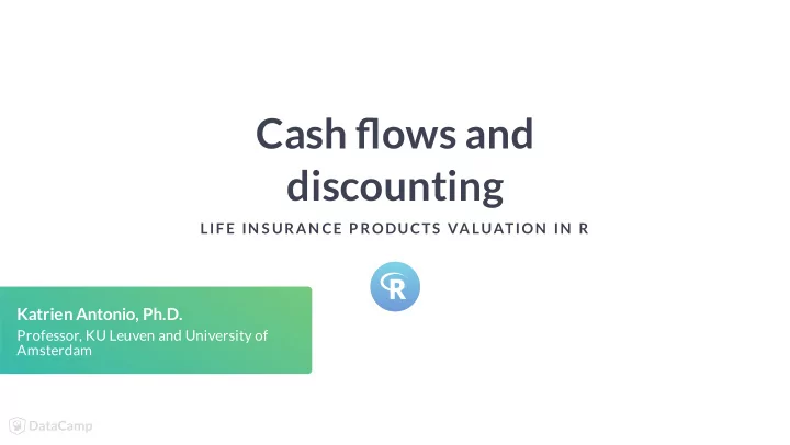cash ows and discounting