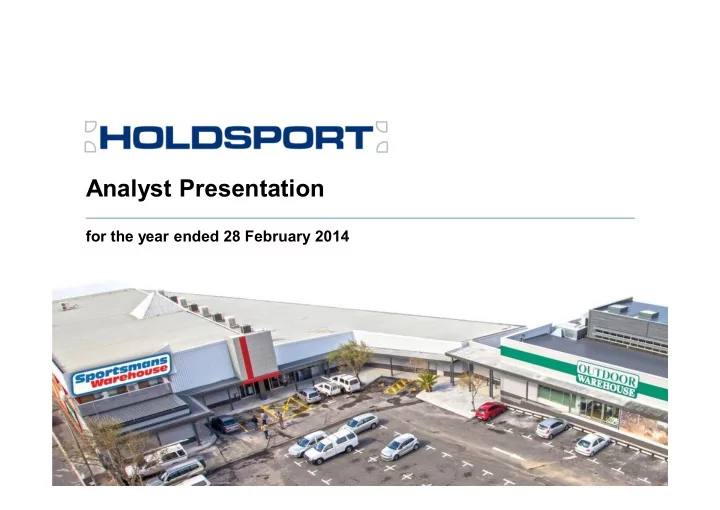 analyst presentation