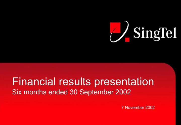 financial results presentation
