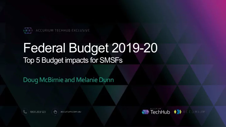 federal budget 2019 20