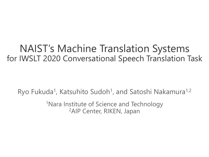 naist s machine translation systems