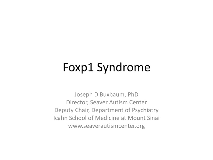 foxp1 syndrome
