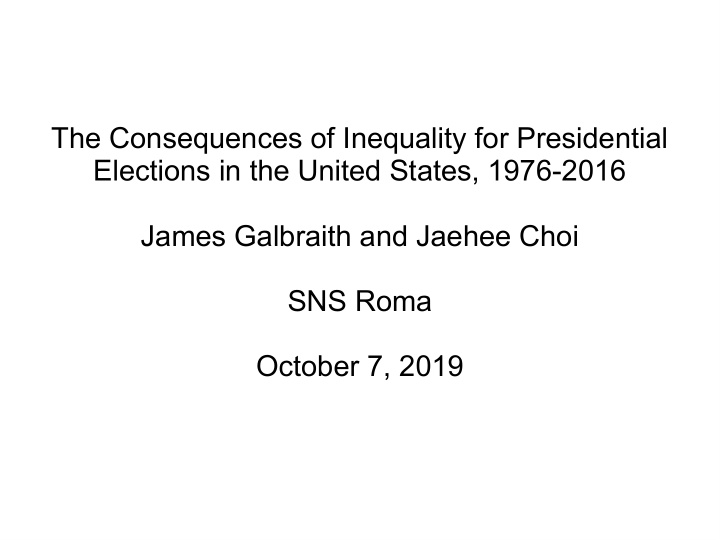 the consequences of inequality for presidential elections