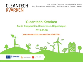 Cleantech Kvarken  Arctic Cooperation Conference, Copenhagen  2019-09-18