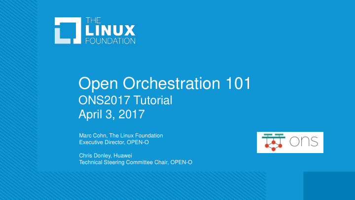 open orchestration 101