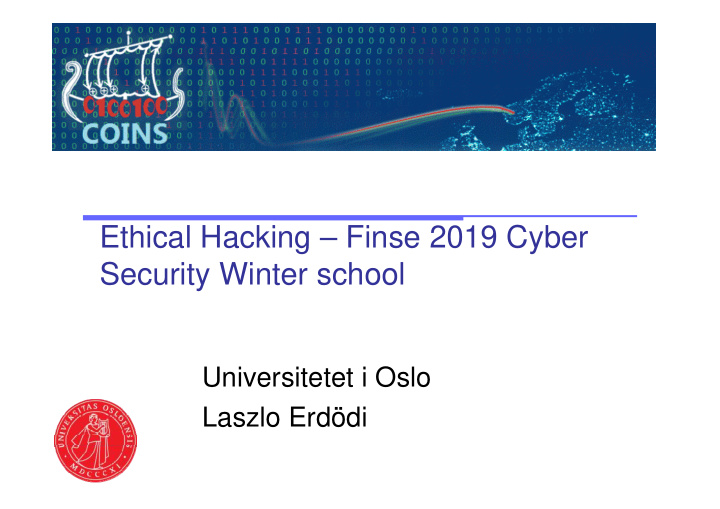 ethical hacking finse 2019 cyber security winter school
