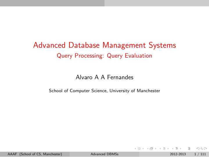 advanced database management systems