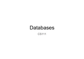 Databases  CS111  Part 1  Part 2  Know what a database is. Learning how to use Microsoft Access , a