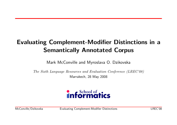 evaluating complement modifier distinctions in a