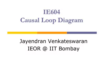IE604  Causal Loop Diagram  Jayendran Venkateswaran  IEOR @ IIT Bombay  Causal Loop Diagram (CLD) p
