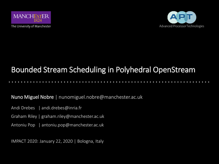 bo bounded st stream sc scheduli ling in in polyh