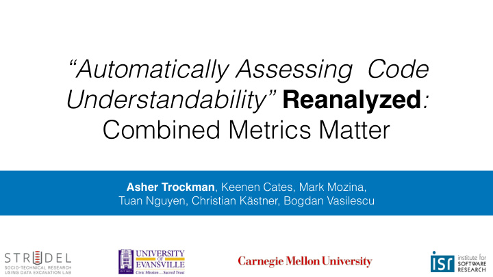 automatically assessing code understandability reanalyzed