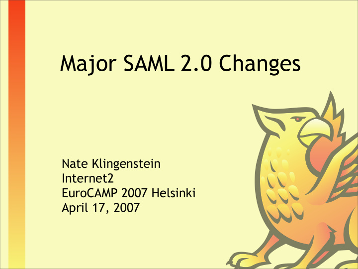 major saml 2 0 changes