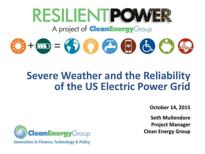 severe weather and the reliability of the us electric