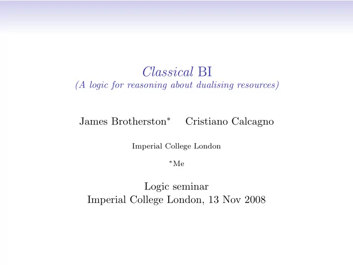 classical bi