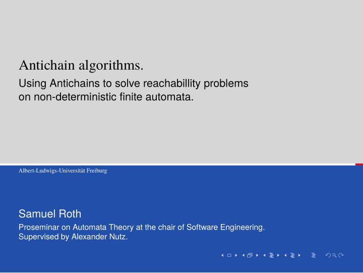 antichain algorithms